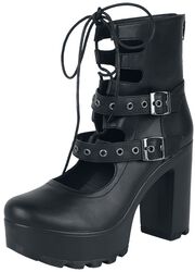 Open ankle boots with buckles and laces, Rock Rebel by EMP, Buty