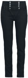 Double Button Placket Jeans, Black Premium by EMP, Spodnie z materiału