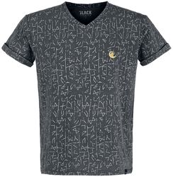 T-shirt with Rune Print, Black Premium by EMP, T-Shirt