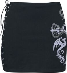 Gothicana X Anne Stokes - Skirt with lacing and lace, Gothicana by EMP, Spódnica krótka