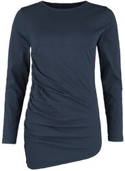 Gathered long-sleeved shirt, Black Premium by EMP, Longsleeve