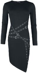 Dress with straps, eyelets and buckles, Gothicana by EMP, Sukienka krótka