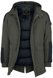 Casual winter jacket with faux-fur collar, Black Premium by EMP, Kurtka zimowa