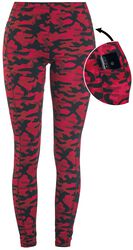 Red Camo Leggings with Side Pockets, Rock Rebel by EMP, Legginsy