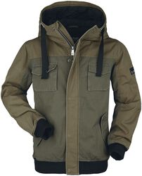 Olive Winter Jacket with Pockets, Black Premium by EMP, Kurtka zimowa