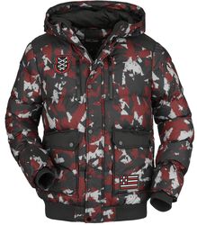 Camouflage puffer jacket, Rock Rebel by EMP, Kurtka zimowa