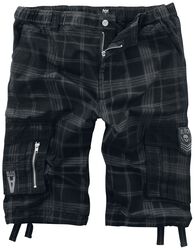Black shorts with check pattern, Black Premium by EMP, Krótkie spodenki