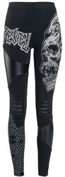Rock-Style Leggings with Prints, Cut-Outs and Faux-Leather Inserts, Rock Rebel by EMP, Legginsy