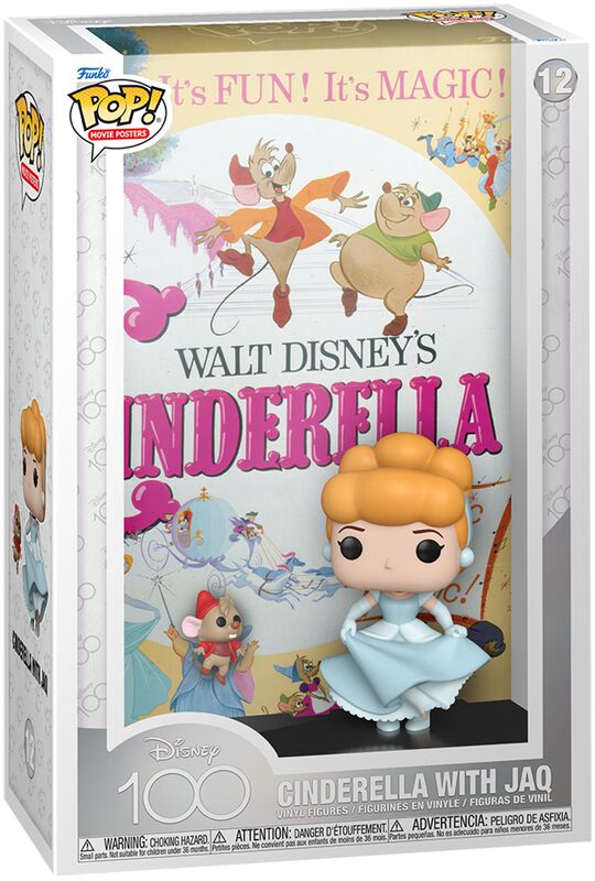 Disney 100 - Film poster - Cinderella with Jaq vinyl figurine no. 12