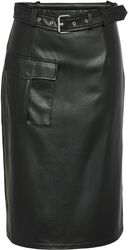 NMPaula PU midi cargo skirt with slit WVN, Noisy May, Spódnica Medium