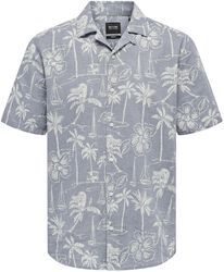 ONSCaiden Reg Hawaii AOP Linen, ONLY and SONS, Koszula z krótkim rękawem