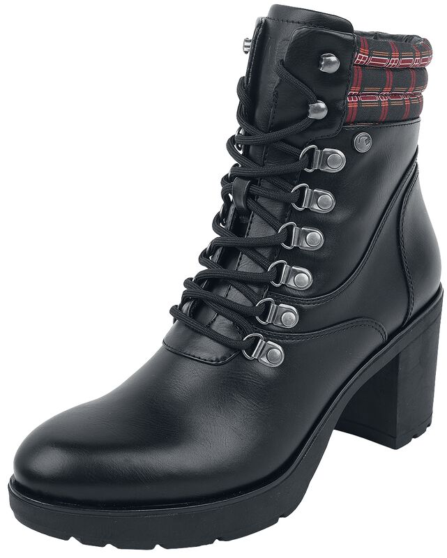 Black Boots with Heel and Pattern