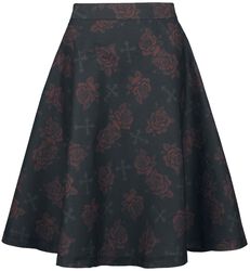 Skirt with roses and crosses, Rock Rebel by EMP, Spódnica Medium