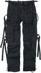 Black Fabric Trousers with Pockets and Straps, Gothicana by EMP, Spodnie z materiału