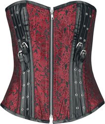 Corset with straps and zip, Gothicana by EMP, Corsage - Gorset