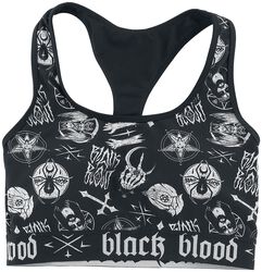 Bikini top with occult symbols, Black Blood by Gothicana, Góra bikini