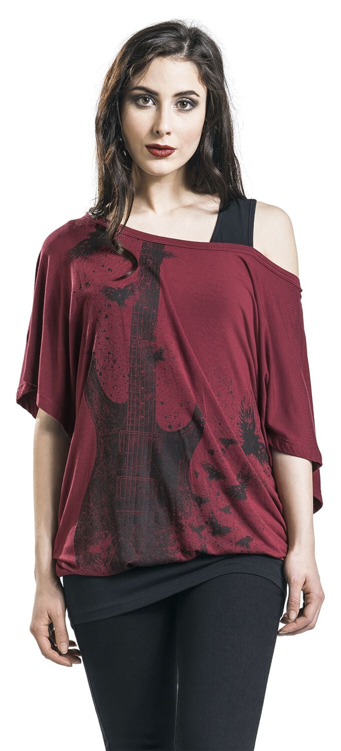 T-shirt Homme bordeaux avec sérigraphie Dagger through heart | The