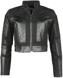 Short jacket with faux leather details, Gothicana by EMP, Kurtka przejściowa