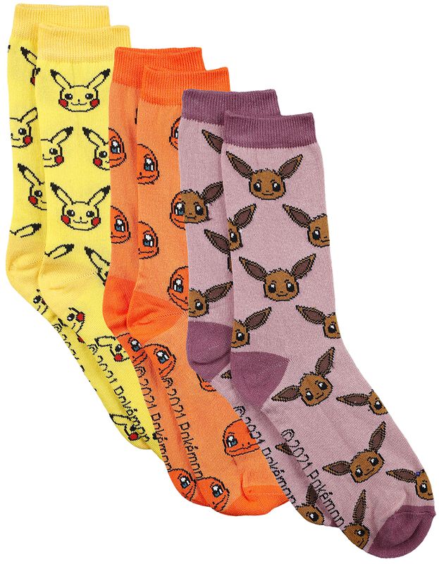 Pikachu Charmander Eevee socks
