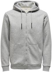 Sceres Life Zip Thr. Hoodie, ONLY and SONS, Bluza z kapturem rozpinana