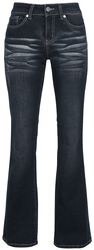 Grace - Dark-Blue Jeans with Wash and Turn-Up, Black Premium by EMP, Jeansy