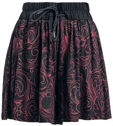 Soft fabric shorts with red decorations, Black Premium by EMP, Krótkie spodenki