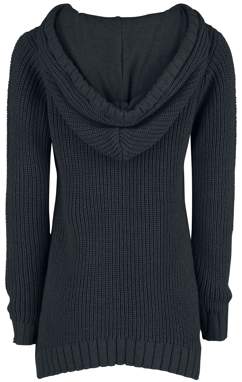 Knitted Pullover with Hood and Lacing | Black Premium by EMP Bluza z  kapturem | EMP