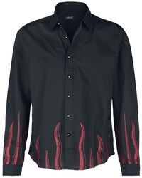 Long-sleeved shirt with flame print, Gothicana by EMP, Koszula z długim rękawem