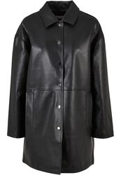 Ladies’ faux-leather coat, Urban Classics, Płaszcz z ekoskóry